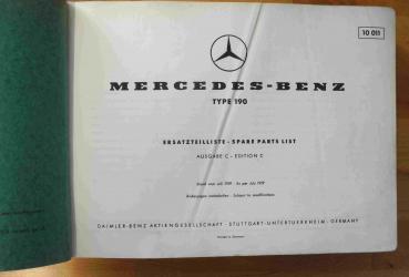 Ersatzteilkatalog Ersatzteilliste Bildkatalog Mercedes-Benz Ponton W121 190