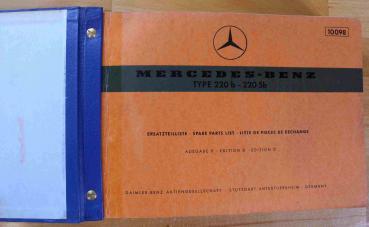 Ersatzteilkatalog Ersatzteilliste Teilekatalog Mercedes-Benz Heckflosse W111 220b 220Sb