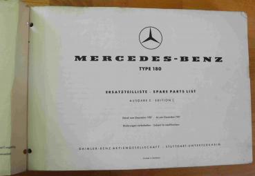 Ersatzteilkatalog Ersatzteilliste Bildkatalog Mercedes-Benz Ponton W120 180