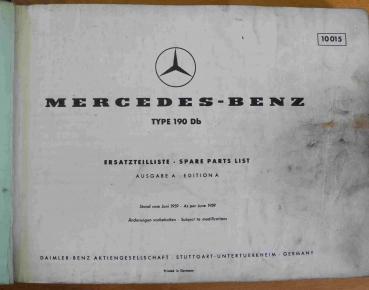 Ersatzteilkatalog Ersatzteilliste Bildkatalog  Mercedes-Benz Ponton W121 190Db