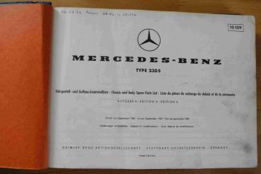 Ersatzteilkatalog Ersatzteilliste Teilekatalog Mercedes-Benz W111 Heckflosse 230S