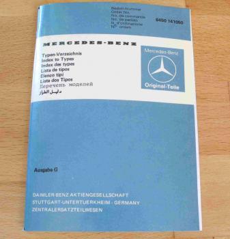 Broschüre Mercedes-Benz Typenverzeichnis PKW, Nutzfahrzeuge, Omnibusse, Unimog