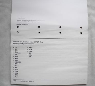 Preview: HHT Hand-Held Tester Manual W124 W129 W140 W201