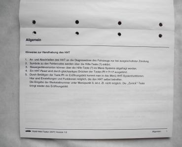 Preview: HHT Hand-Held Tester Manual W124 W129 W140 W201