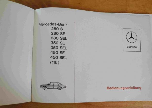 Bedienungsanleitung Mercedes-Benz W116