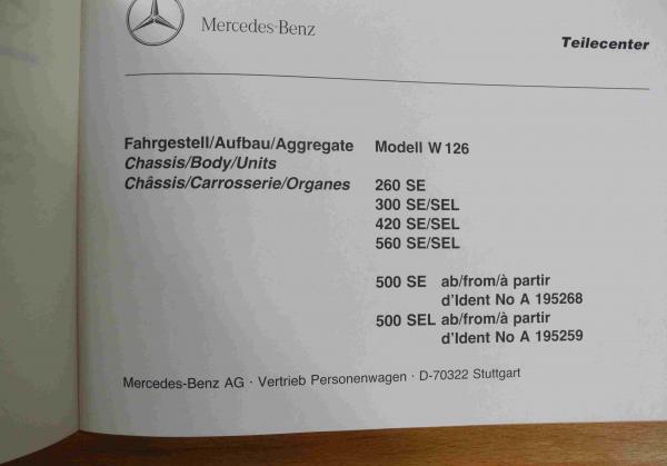 Bildkatalog Mercedes W126