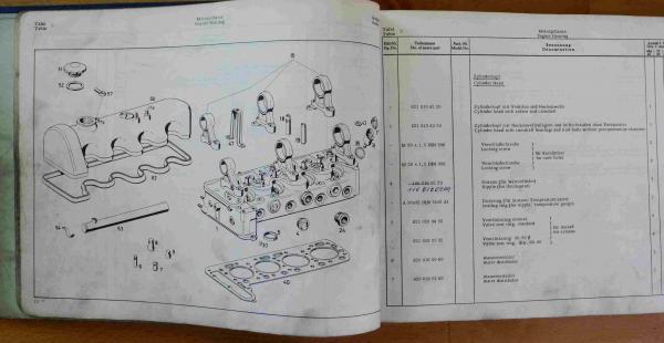 Ersatzteilkatalog Ersatzteilliste Bildkatalog  Mercedes-Benz Ponton W121 190Db