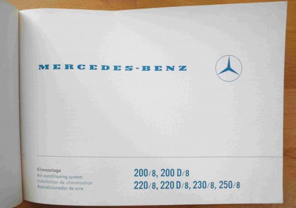 Bedienungs- und Wartungsanleitung Klimaanlage Mercedes-Benz W114 W115