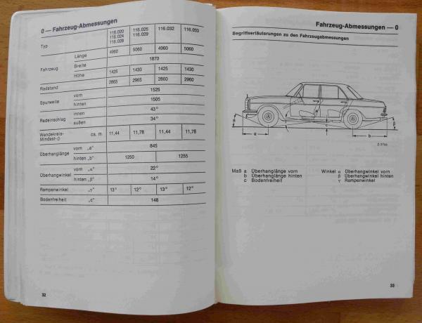 Tabellenbuch Personenwagen Mercedes-Benz Dezember 1974