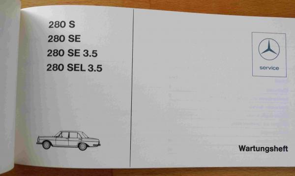 Neues Wartungsheft Originaldruck Mercedes W108