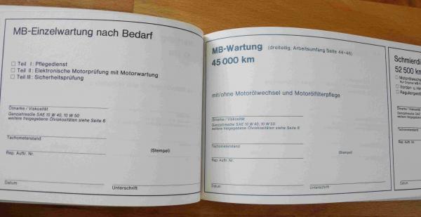 Neues Wartungsheft Originaldruck Mercedes W108