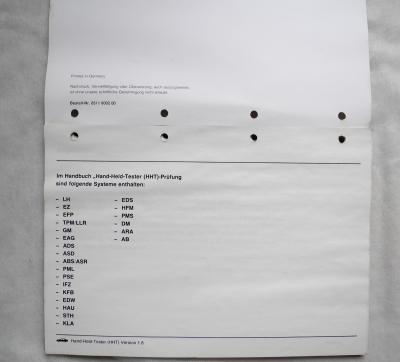 HHT Hand-Held Tester Manual W124 W129 W140 W201