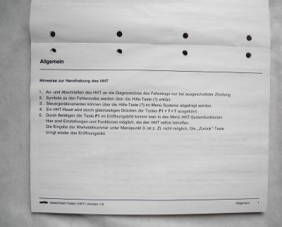 HHT Hand-Held Tester Manual W124 W129 W140 W201